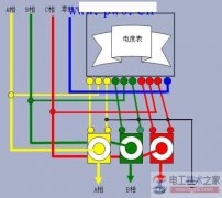 三相四线电表结合电流互感器的接线图