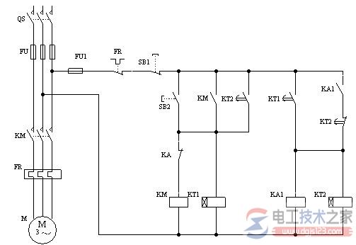 求一份电机间歇运行电路接线图