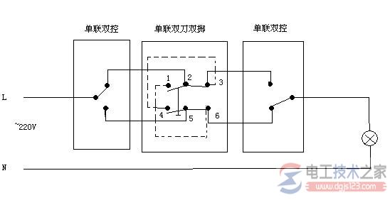 三联开关接线图示例