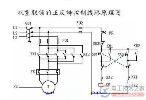 380V电机正反转接触器接线图及双重联锁的正反转控制原理