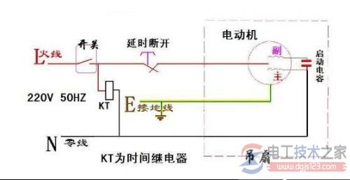 控制线路：时间继电器自动控制线路原理图