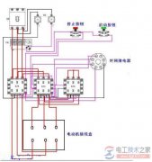 控制线路：时间继电器自动控制线路原理图