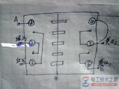 HY2-15倒顺开关接线图(接单相电机)