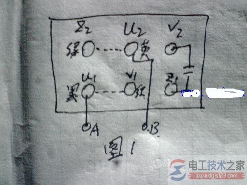 HY2-15倒顺开关接线图(接单相电机)