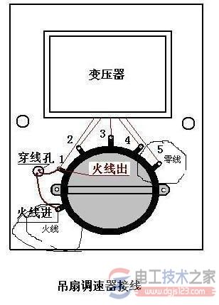 吊扇调速器接线图与接线方法