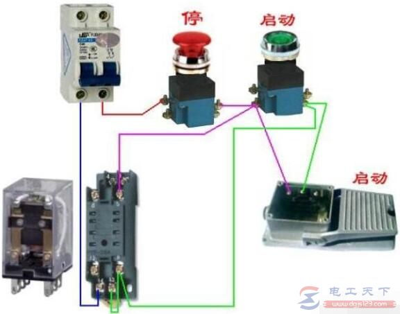 8脚dc24v继电器接线示意图，8脚继电器接线原理图