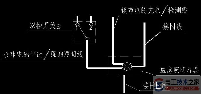 应急照明接线方式(消防与照明应急接线图)