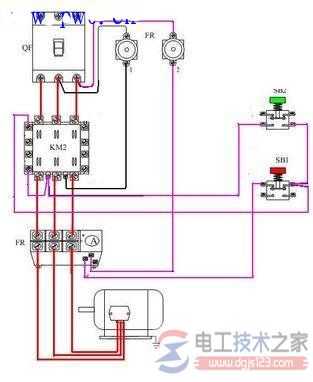 电气互锁的原理图，电气互锁的实物接线图