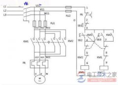 双380V交流接触器如何控制电机正反转的接线图