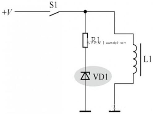 稳压二极管电路实例1：电弧抑制电路