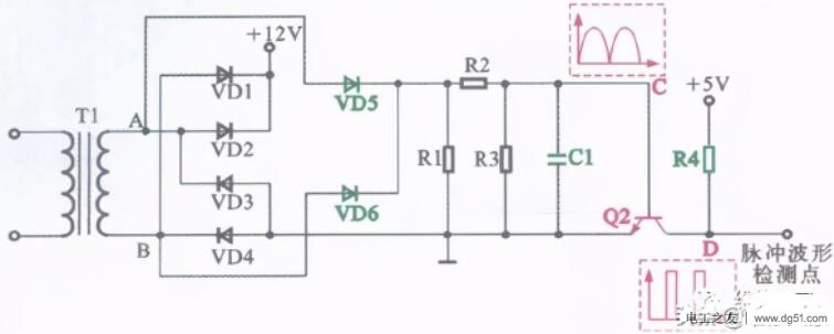 一例过零检测电路的电路图