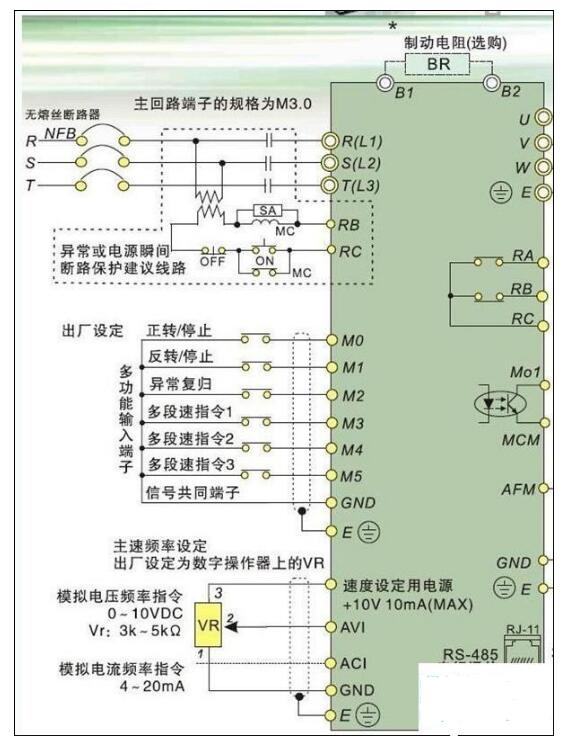 台达变频器接线图实物图 台达变频器接线图实物图