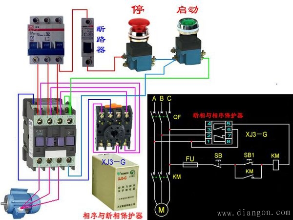 断相与相序保护继电器工作原理及接线图 断相与相序保护继电器工作原理及接线图