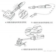 用低压验电笔区分交直流和判断直流电正负极的方法