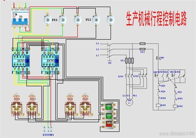 三相四线制零线带电的原因！实用电动机控制电路接线图