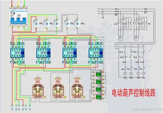 三相四线制零线带电的原因！实用电动机控制电路接线图