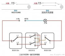 单控开关、双控开关和多控开关接线原理