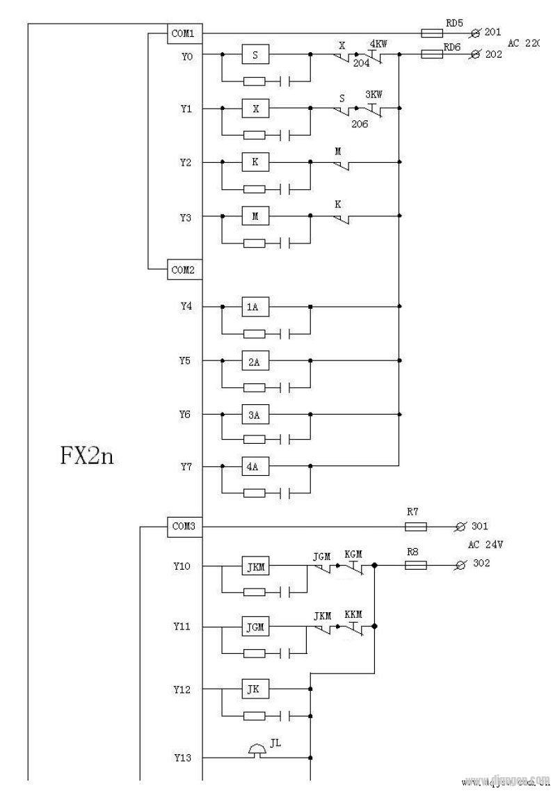 双速电梯的信号控制PLC程序