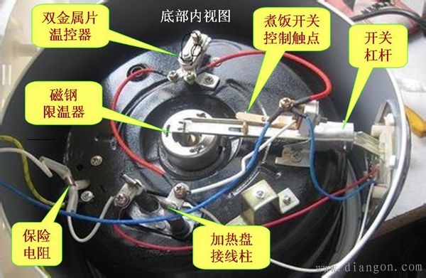 普通电饭锅接线实物图