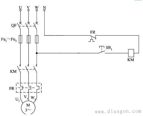电动机的点动运行电路图原理图解