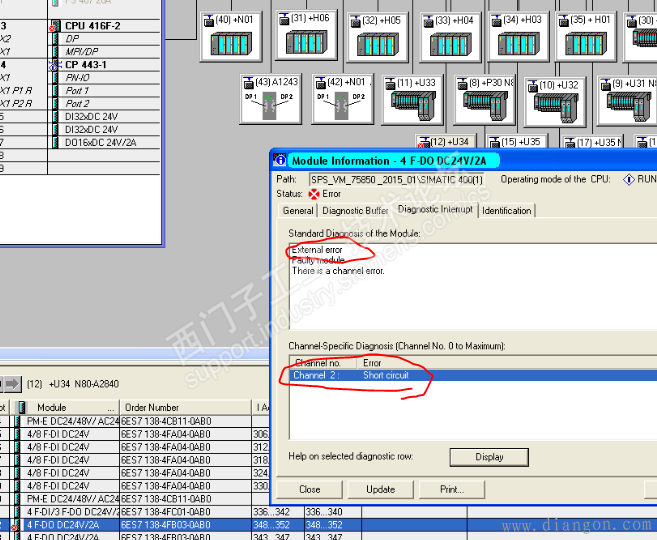 安全模块报警的诊断过程