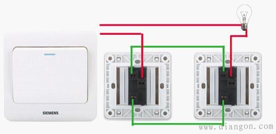 两地控制一盏灯电路图详解