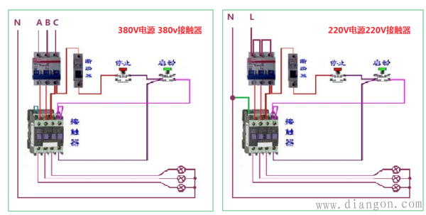 220v/380v交流接触器接线图