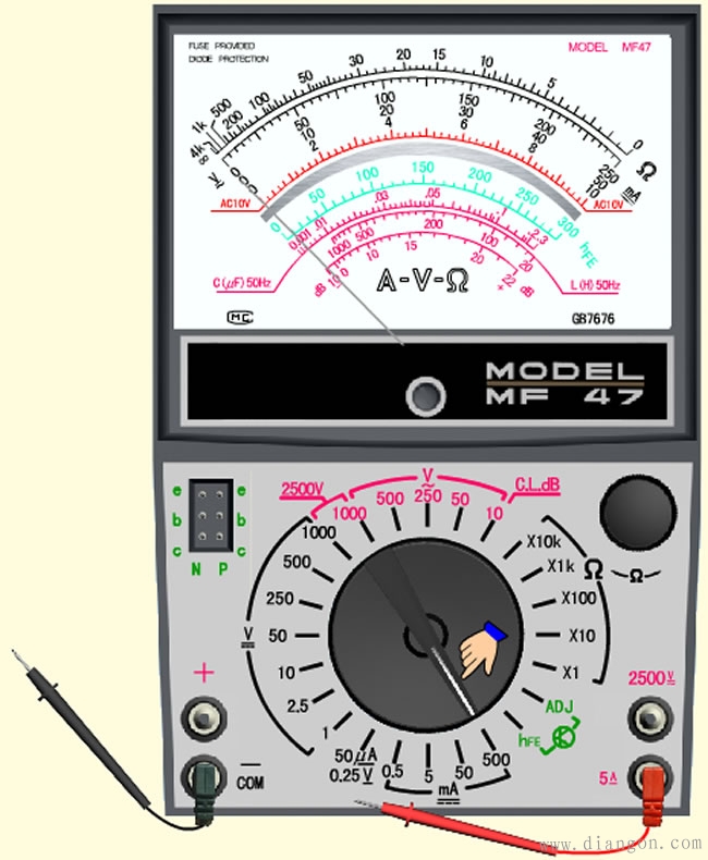 如何用指针式万用表测量直流电流