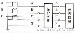 仪表与保护共用电流互感器同一组二次线圈的接线