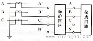 仪表与保护共用电流互感器同一组二次线圈的接线