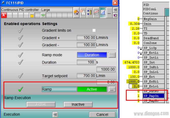 PCS 7 V7.1 APL库中的斜坡（Ramp）功能