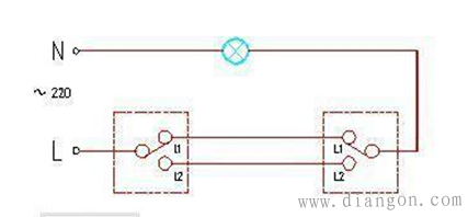 家用灯双控开关接线方法图解
