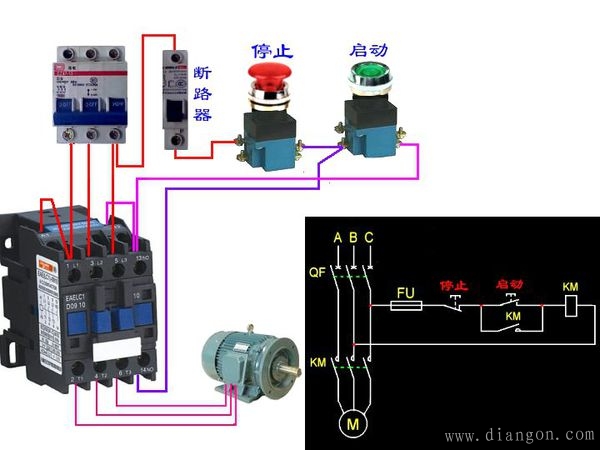 交流接触器自锁原理及接法