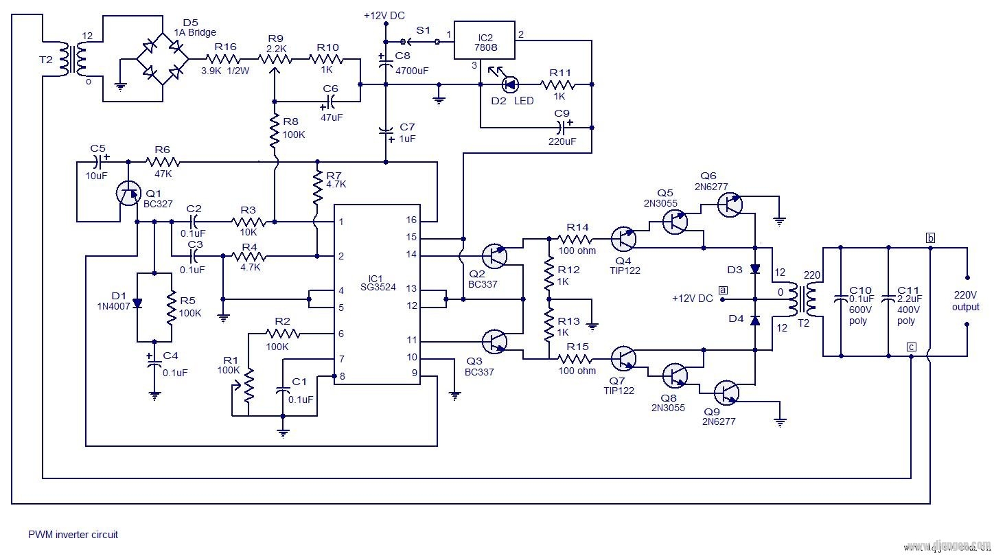 PWM逆变器电路图工作原理