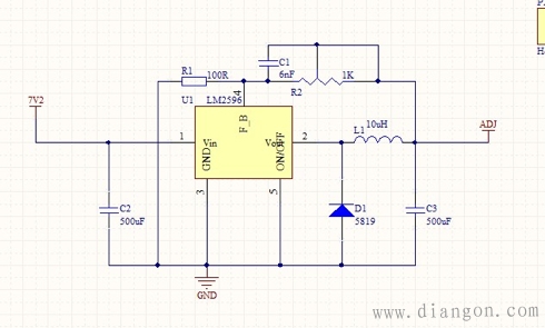 lm2596引脚图应用电路 lm2596引脚图应用电路