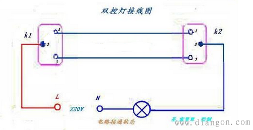 一灯单联双控开关接线图 一灯单联双控开关接线图
