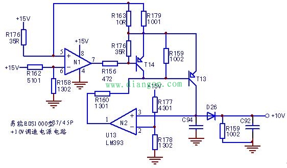 易能ESD1000型变频器 10V调速端子电源电路 易能ESD1000型变频器 10V调速端子电源电路