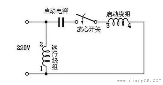 220V交流单相电机启动方式和接线图