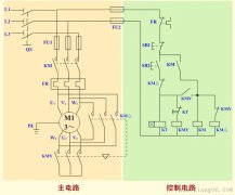时间继电器自动控制星三角降压启动控制电路原理图解