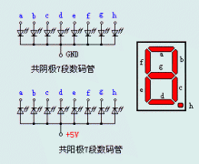 7段LED数码管引脚图