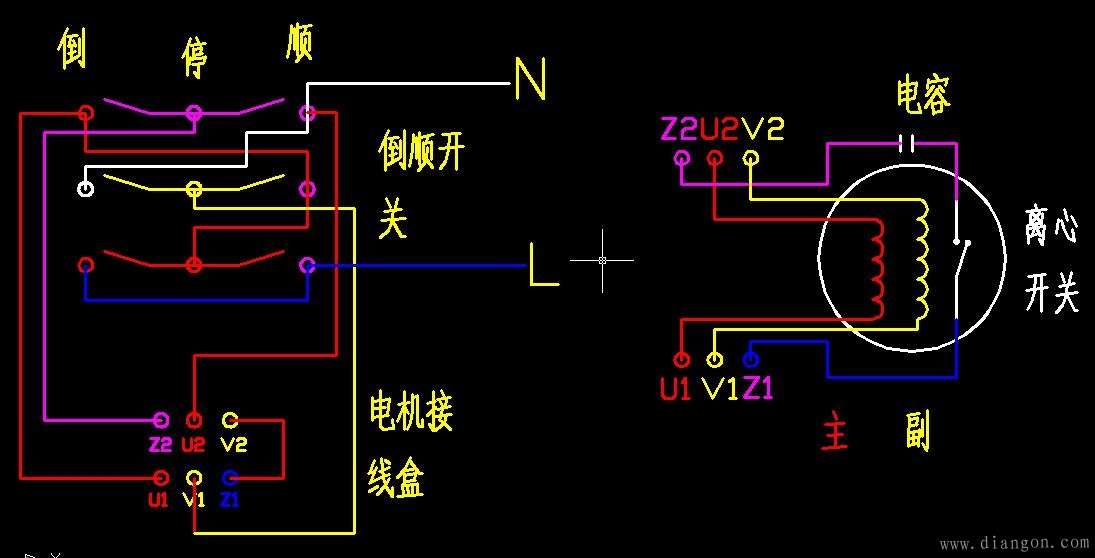 220v单向电动机正反转接法