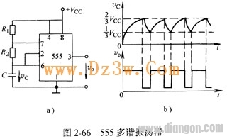 由555构成多谐振荡器