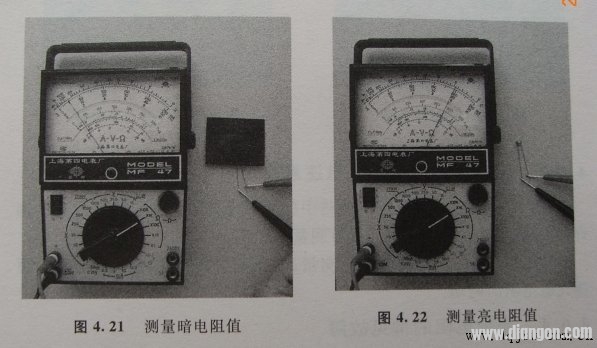 指针式万用表测试光敏电阻方法