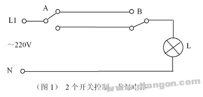 2个开关、3个开关和4个开关控制一盏灯