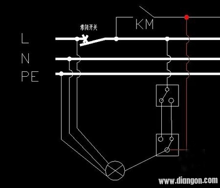 双控开关接线图