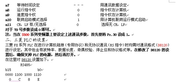 三菱PLC与三菱变频器通讯应用实例(RS485) 三菱PLC与三菱变频器通讯应用实例(RS485)