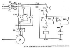 交流接触器连锁电动机正反转控制原理图分析