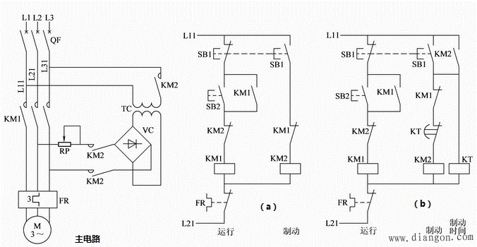 三相异步电动机的制动控制电路 三相异步电动机的制动控制电路