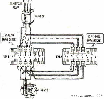 三相异步电动机接触器联锁的正反转控制