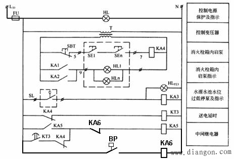 全电压启动的消火栓泵电路